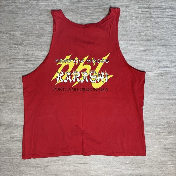 Vintage 90s Dragon Boat Shirt Portland Dragon Sports Red Tank Tee Men XL Hampton - Picture 1 of 7